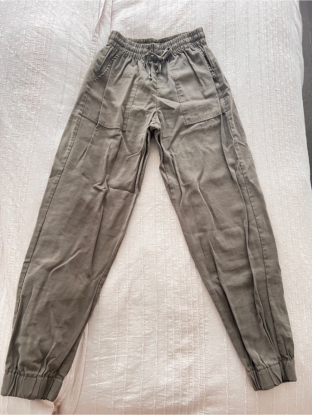 Dynamite Olive Green Cargo Joggers with Drawstring Waist
